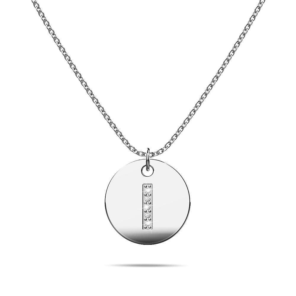 Initials Fabulous Alphabet Letter Necklace White Gold Layered Steel Jewellery - 34