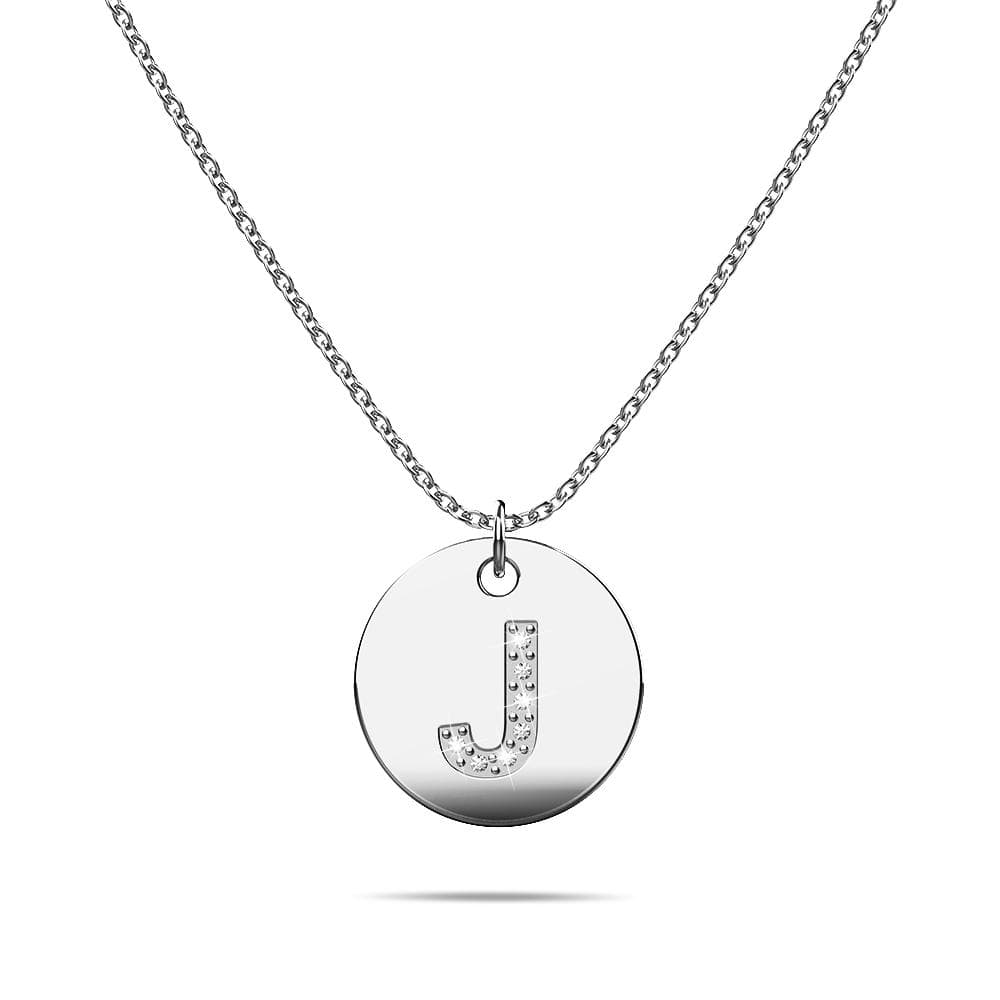 Initials Fabulous Alphabet Letter Necklace White Gold Layered Steel Jewellery - 38