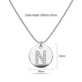 Initials Fabulous Alphabet Letter Necklace White Gold Layered Steel Jewellery - 56