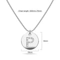 Initials Fabulous Alphabet Letter Necklace White Gold Layered Steel Jewellery - 64