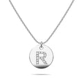 Initials Fabulous Alphabet Letter Necklace White Gold Layered Steel Jewellery - 70