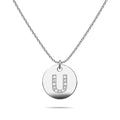 Initials Fabulous Alphabet Letter Necklace White Gold Layered Steel Jewellery - 82