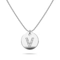 Initials Fabulous Alphabet Letter Necklace White Gold Layered Steel Jewellery - 86