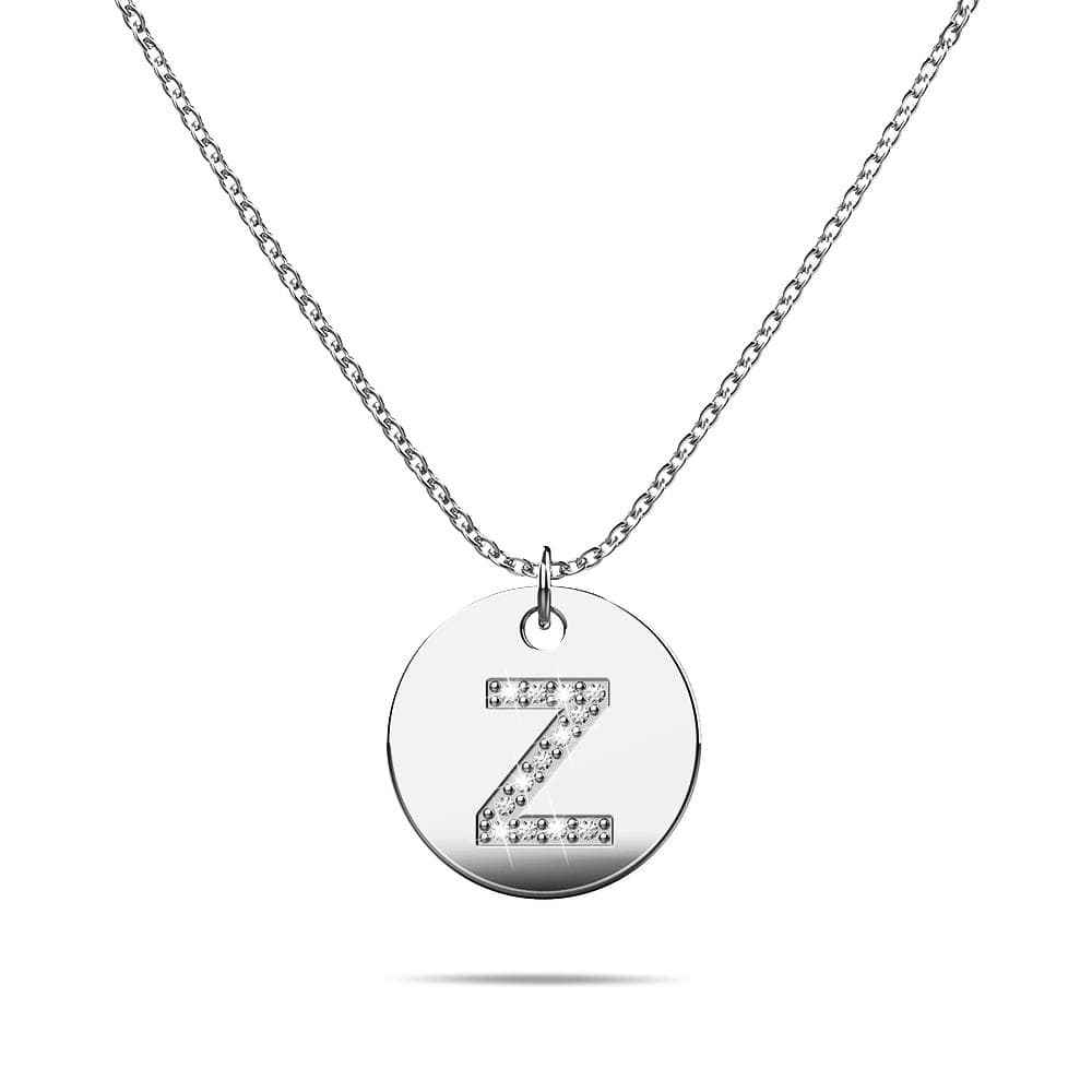 Initials Fabulous Alphabet Letter Necklace White Gold Layered Steel Jewellery - 102