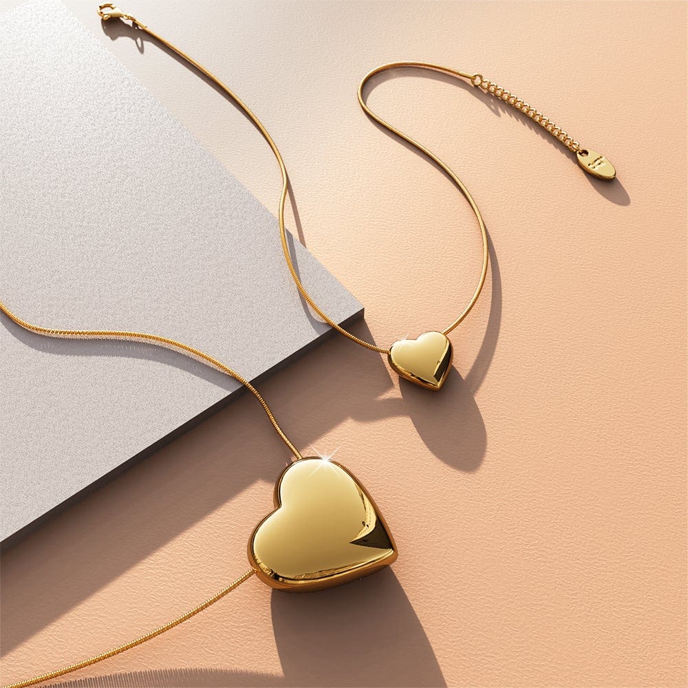Solid Heart Necklace in Gold - Mini - Brilliant Co