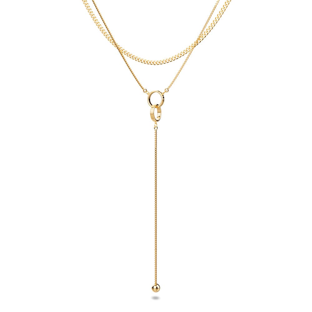 Layered Interlock Ring Necklace in Gold - Brilliant Co