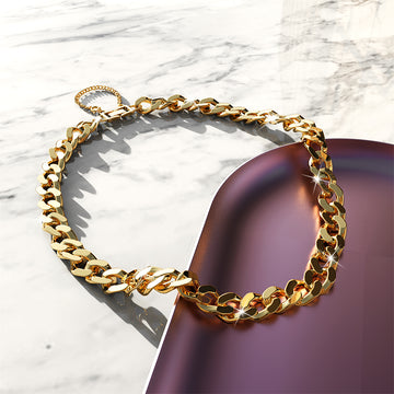 Veneta Link Necklace in Gold
