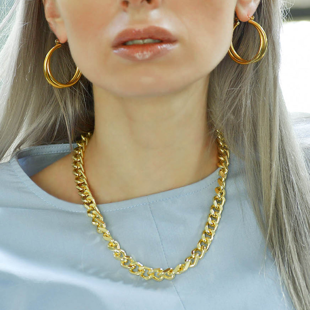 Veneta Link Necklace in Gold