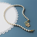 Pearl Butterfly Toggle Closure Necklace in Gold - Brilliant Co