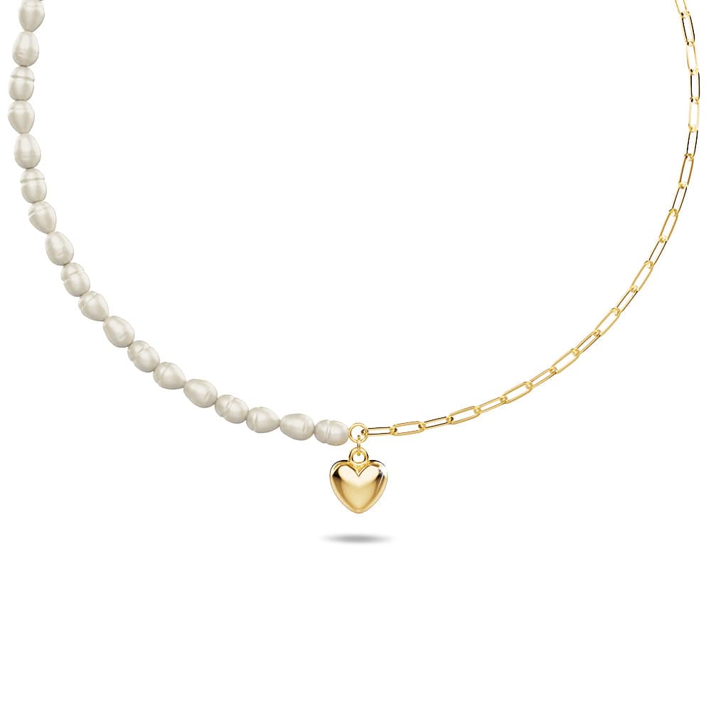 Adora Pearl Link Chain Necklace in Gold - Brilliant Co