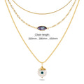 3-Layered Evil Eye Gold Layered Necklace