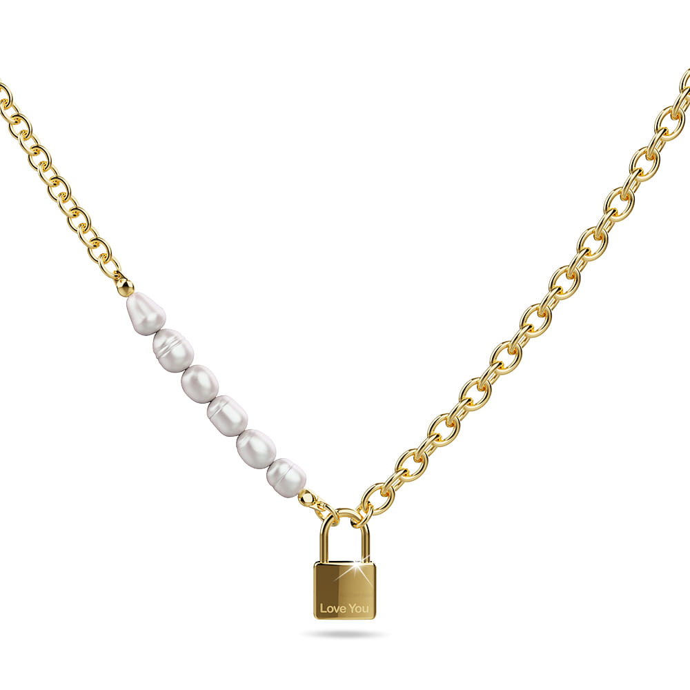 Elinor Freshwater Baroque Pearls Lock-Pendant Necklace