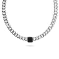 Forde Titanium Cuban Chain Acrylic Bar Necklace