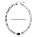 Forde Titanium Cuban Chain Acrylic Bar Necklace