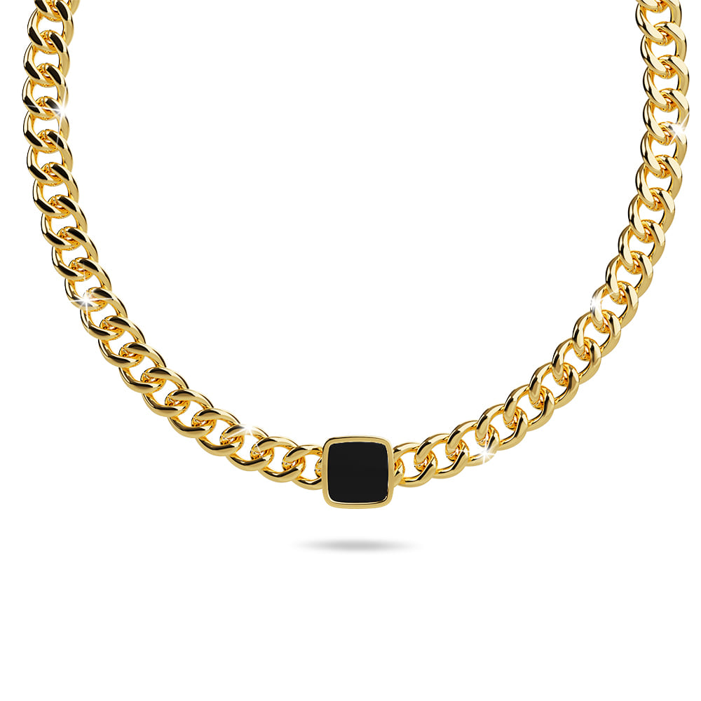 Fernando Titanium Cuban Chain Acrylic Bar Necklace