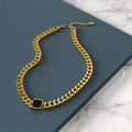 Fernando Titanium Cuban Chain Acrylic Bar Necklace