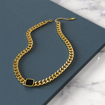 Fernando Titanium Cuban Chain Acrylic Bar Necklace