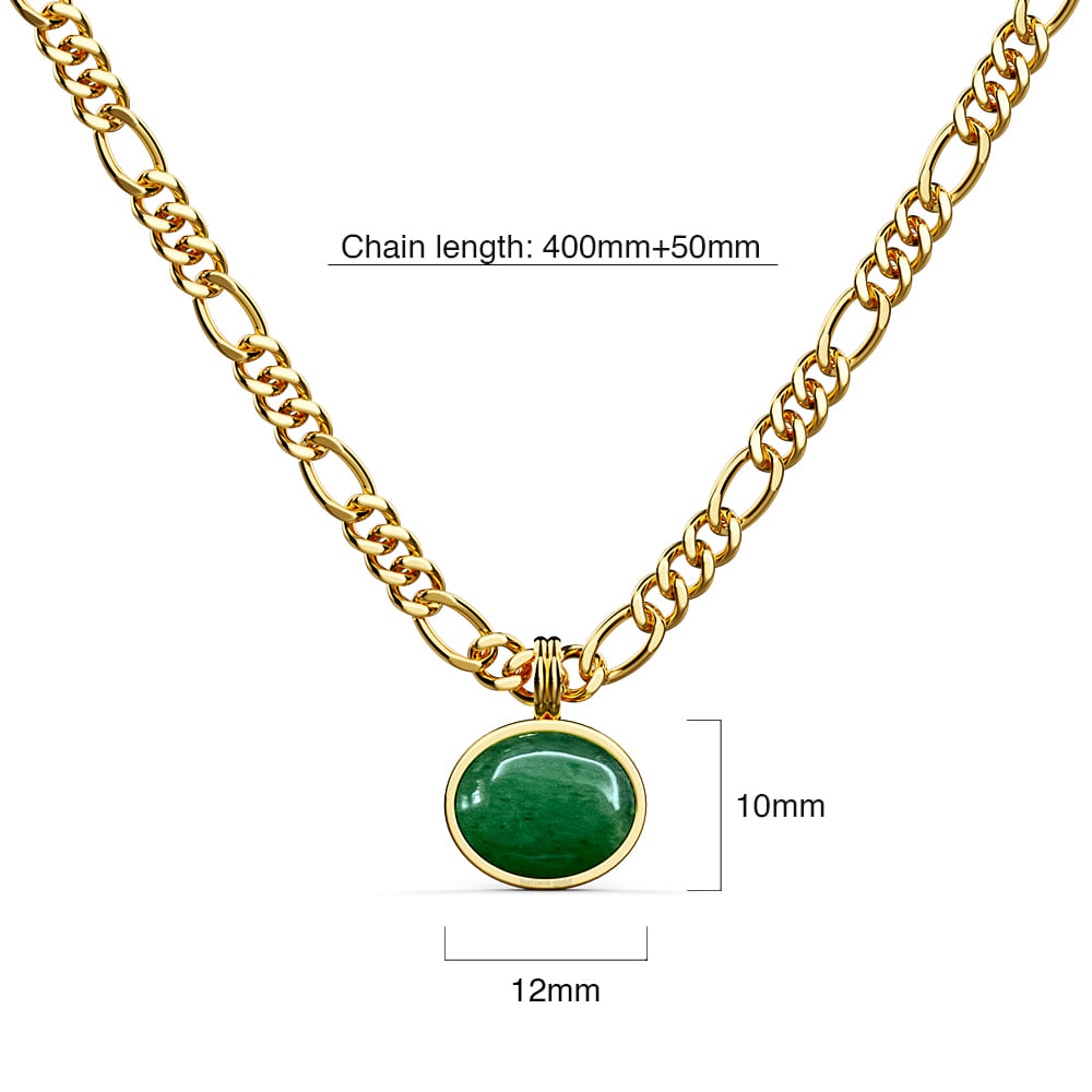 Green Aventurine Luminary Necklace in Gold