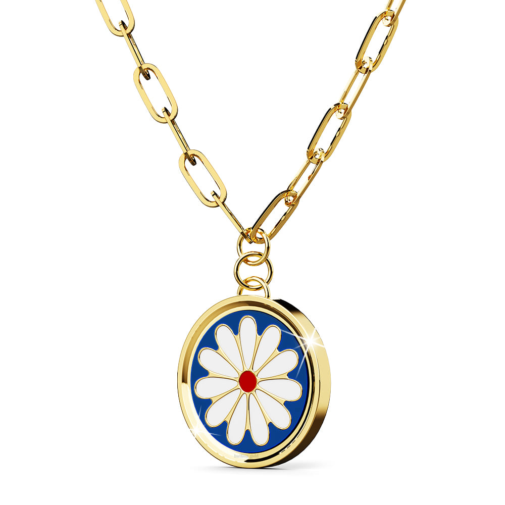 Bullion Blue Blossom Necklace in Gold