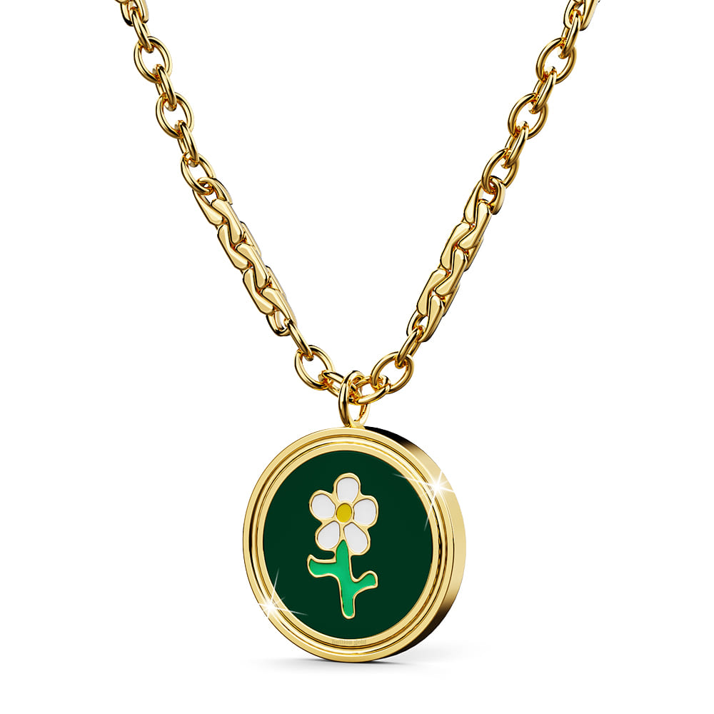 Verdant Floral Necklace in Gold