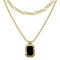 Gilded Noir Black Shell Necklace in Gold