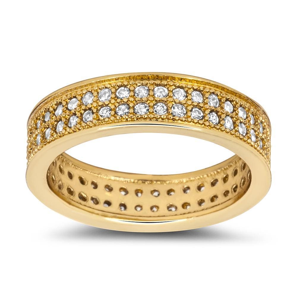 Detailed Milligrain Crystal Ring Made With Crystal Elements