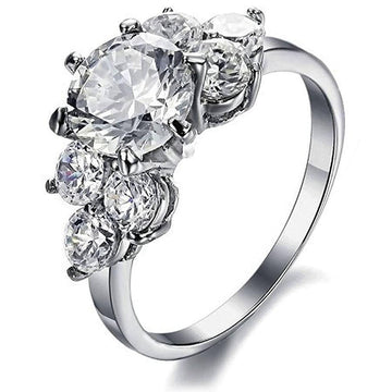 Magnificent Accented Crystal Ring Made With Crystal Elements