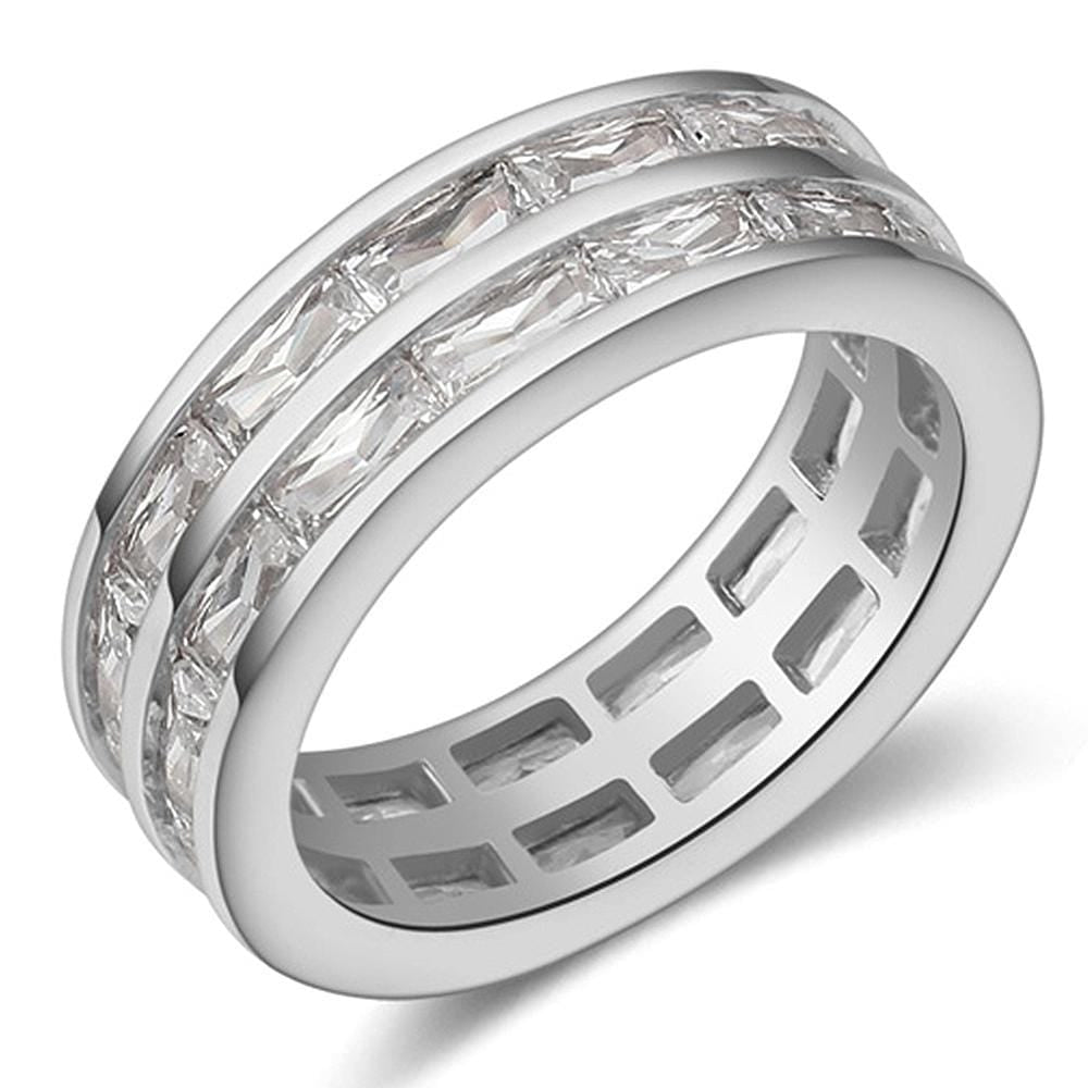 Bullion Gold CZ White Gold Ring