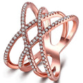 Bullion Gold Intersection Ring in Rose Gold