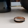 Ceres Timeless Ring Black Enamel Ring in Rose Gold