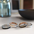 Ceres Timeless Ring Black Enamel Ring in Rose Gold