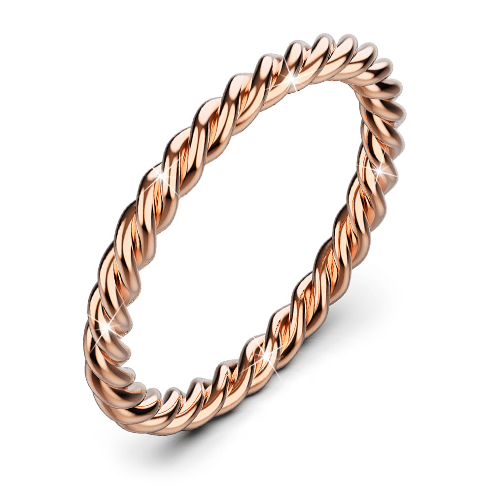 Twisted Jules Slim Silhouette Ring in Rose Gold