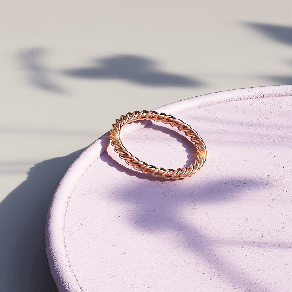 Twisted Jules Slim Silhouette Ring in Rose Gold