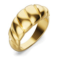 Golden Croissant Dome Ring