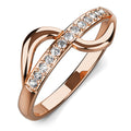 Catherine Zircon Studded Ring In Rose Gold