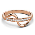 Catherine Zircon Studded Ring In Rose Gold