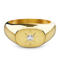 Celestial Brilliance Ring with Cubic Zirconia in Gold Layered
