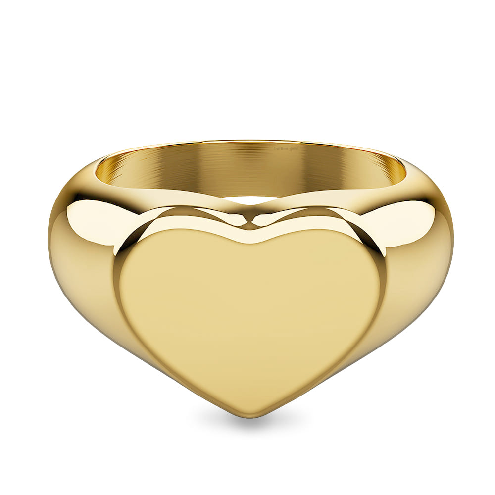 Heart's Desire Signet Gold Layered Ring in 10mm