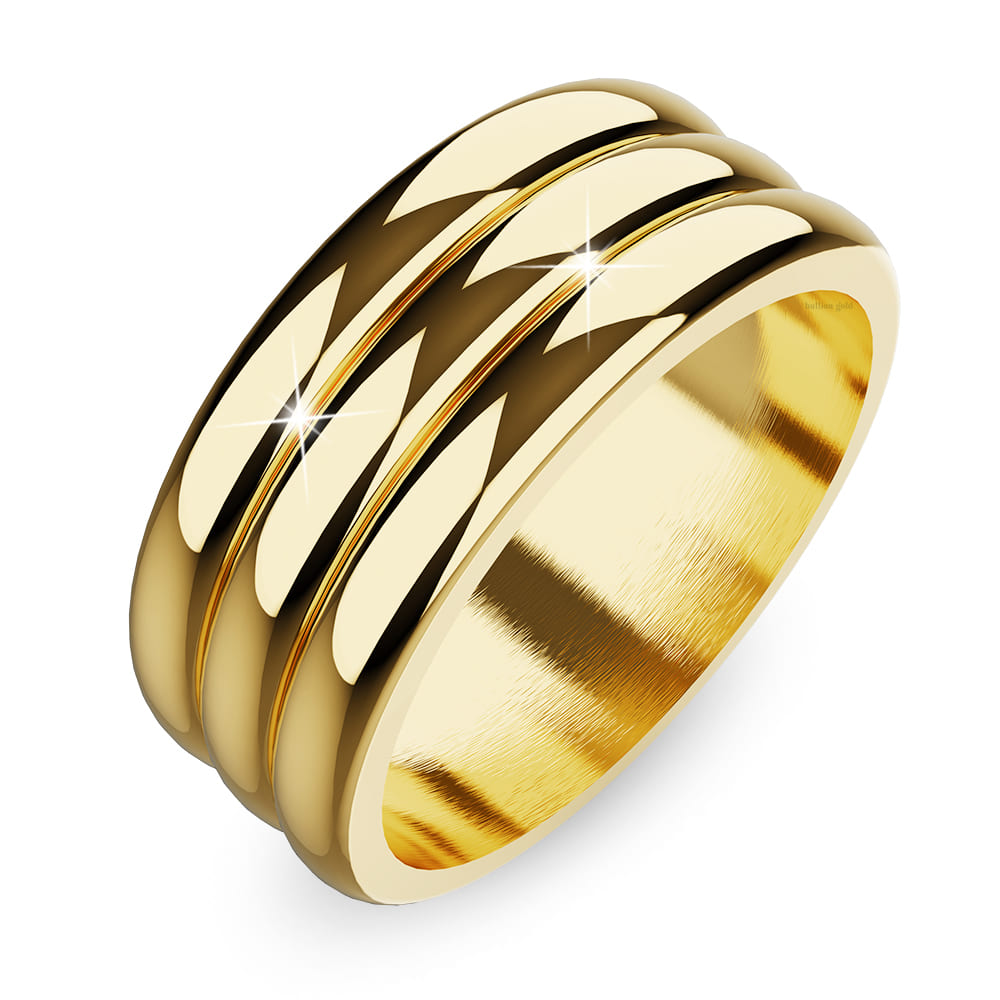 Triad Circular Gleam Radiant Gold Layered Ring