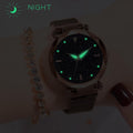 Bullion Gold Sparkly Black Glass Blue Watch Embellished with Crystals