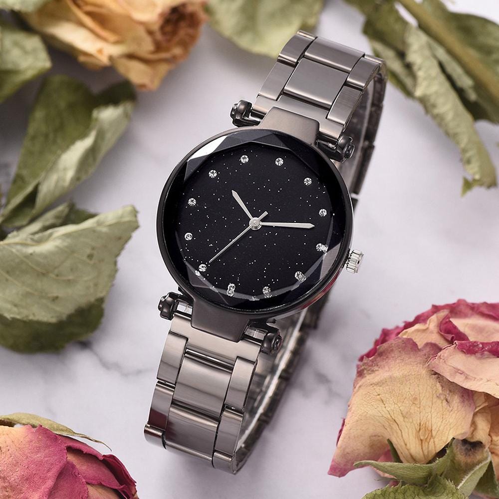 Bullion Gold Zaru Sparkly Watch-Black and Silver - Brilliant Co