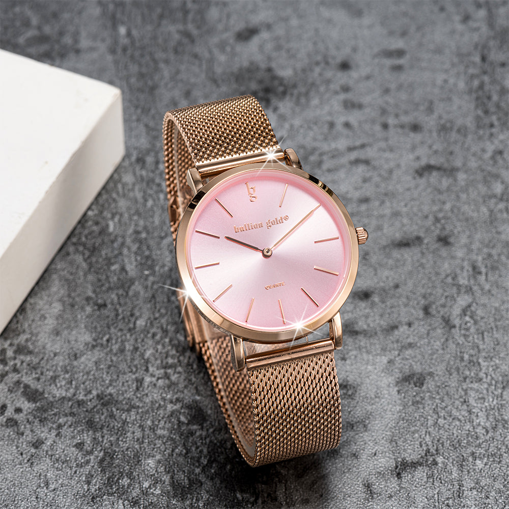 Bullion Gold Timeless Dream Watch - Rose Gold and Pink