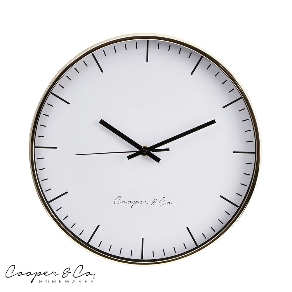 Cooper & Co. 30cm Nelson Silent Movement Round Wall Clock