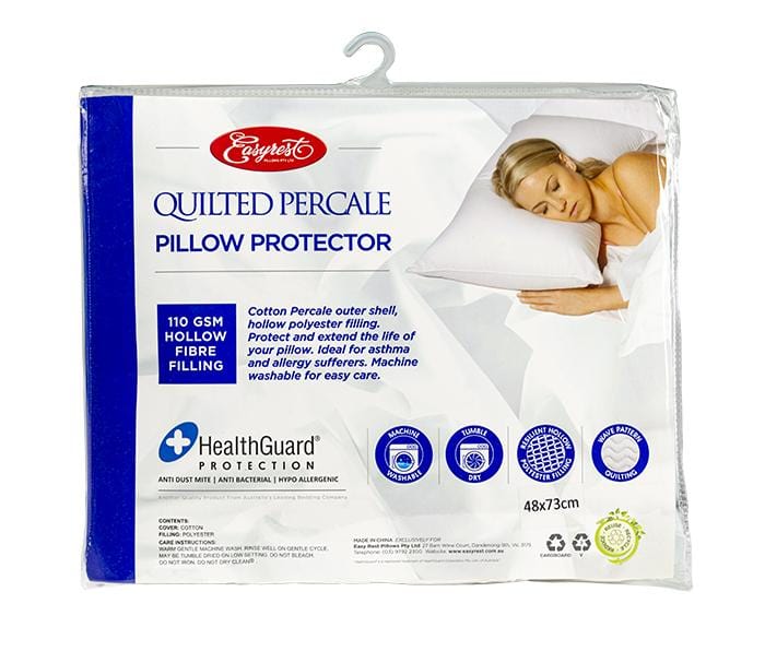 Easy Rest Quilted Percale Standard Pillow Protector Polyster Filling - Brilliant Co