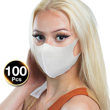 3D Duckbill 3 PLY Stylish Summer Masks 100PC - White