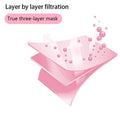 50Pk 3 Layer Protective Disposable Single Packing Face Masks - Pink - Brilliant Co