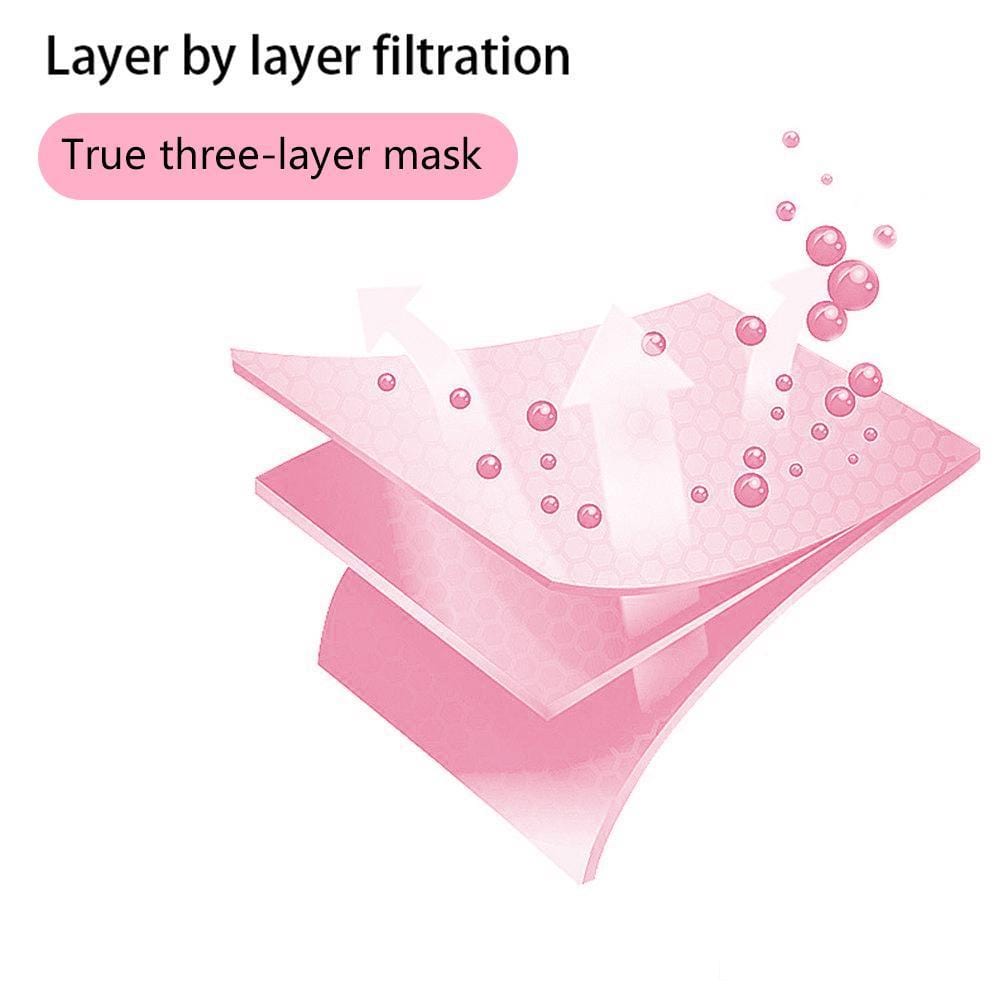 50Pk 3 Layer Protective Disposable Single Packing Face Masks - Pink - Brilliant Co