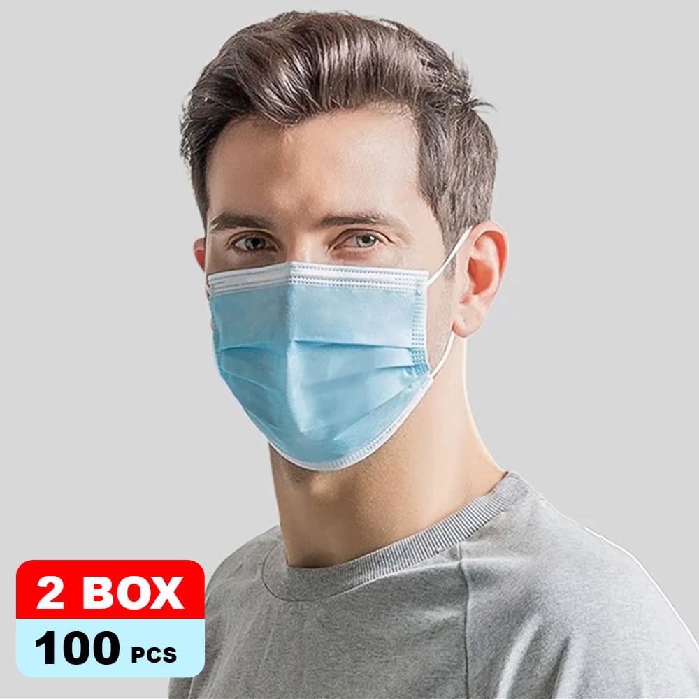 100Pk 3 Layer Protective Disposable Single Packing Face Masks