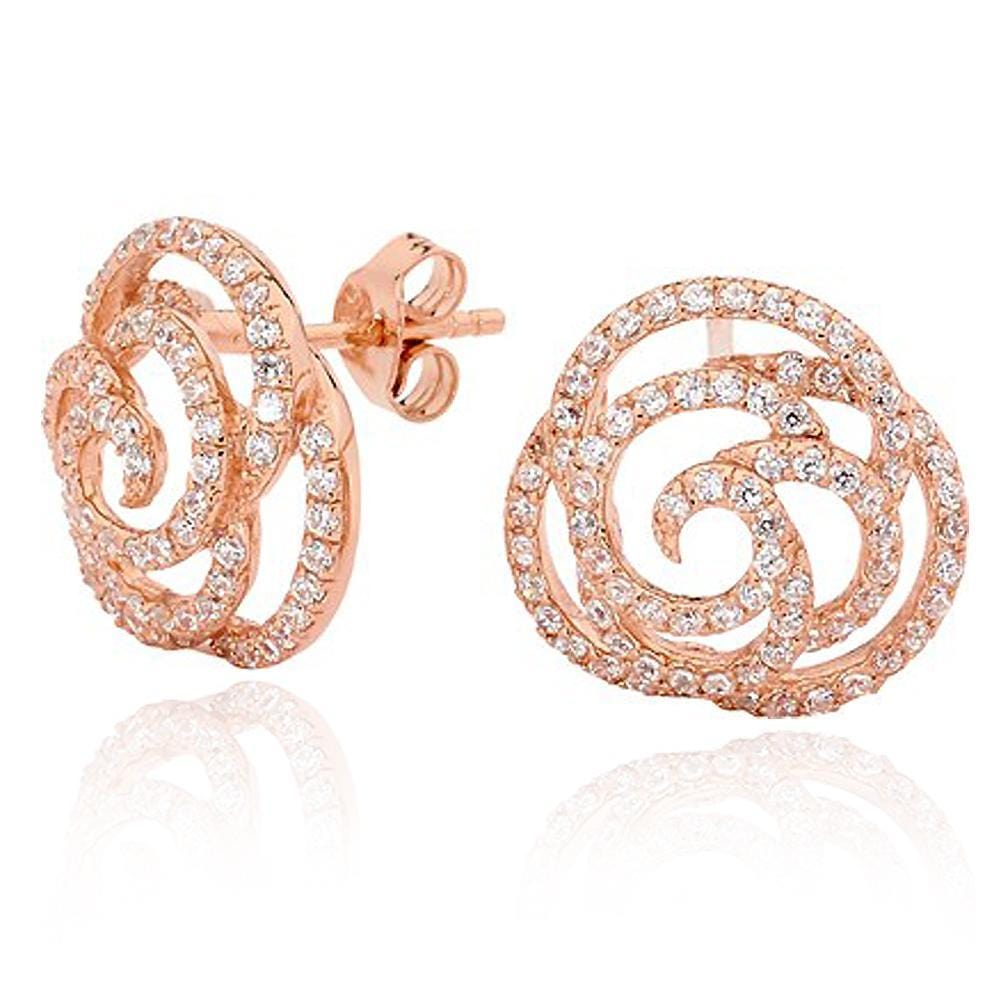 Paloma Rose Gold Rose Stud Earrings - Brilliant Co