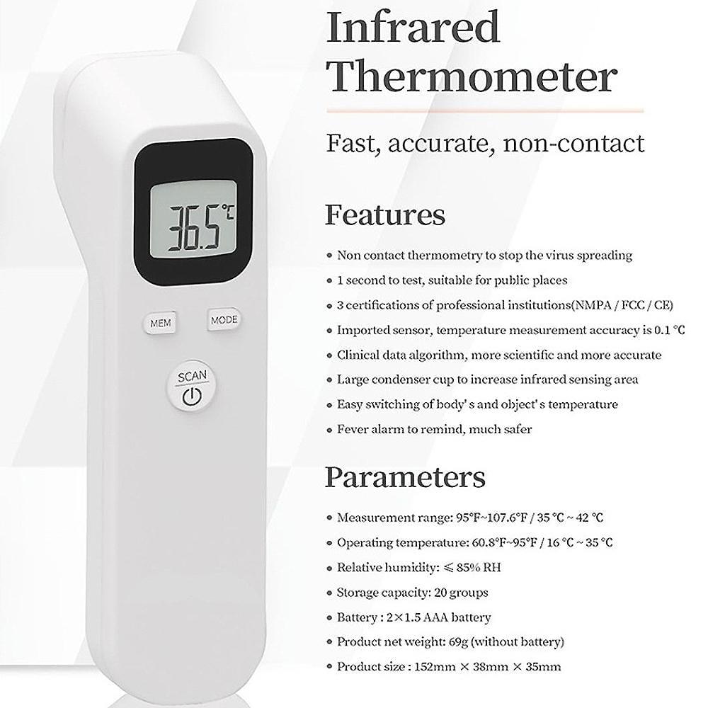 Forehead Non-Contact IR Infrared LCD Display Laser Temperature Gun - Brilliant Co